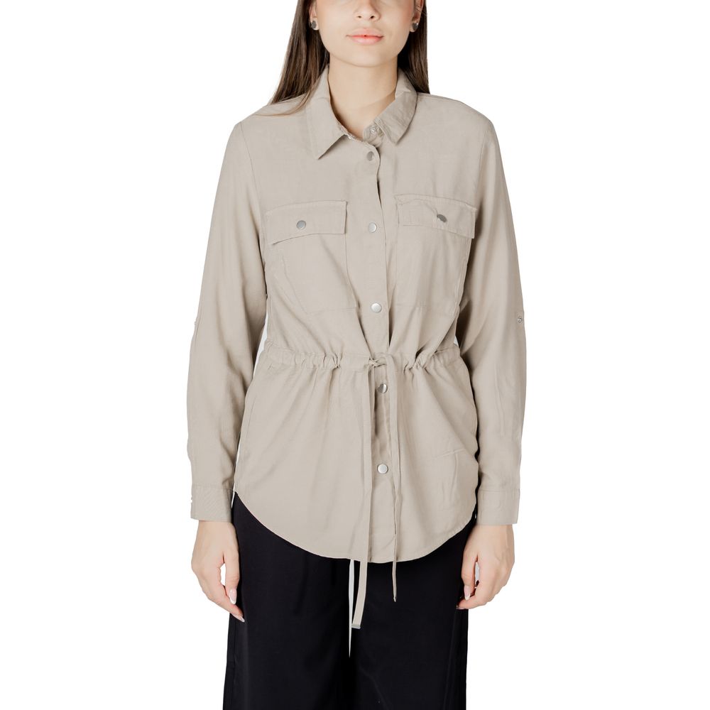 Only Beigefarbene Viskose-Bluse